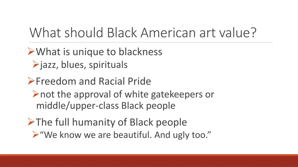 what should black american art value what