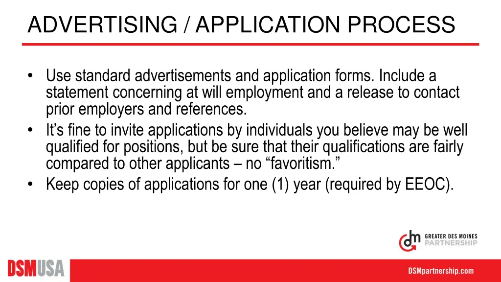 advertising application process