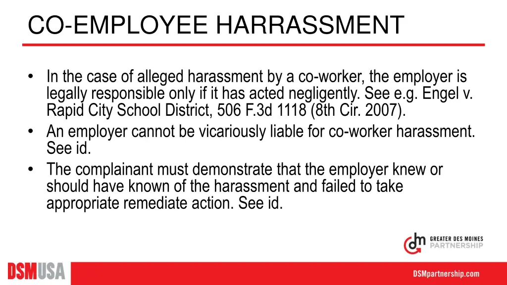 co employee harrassment