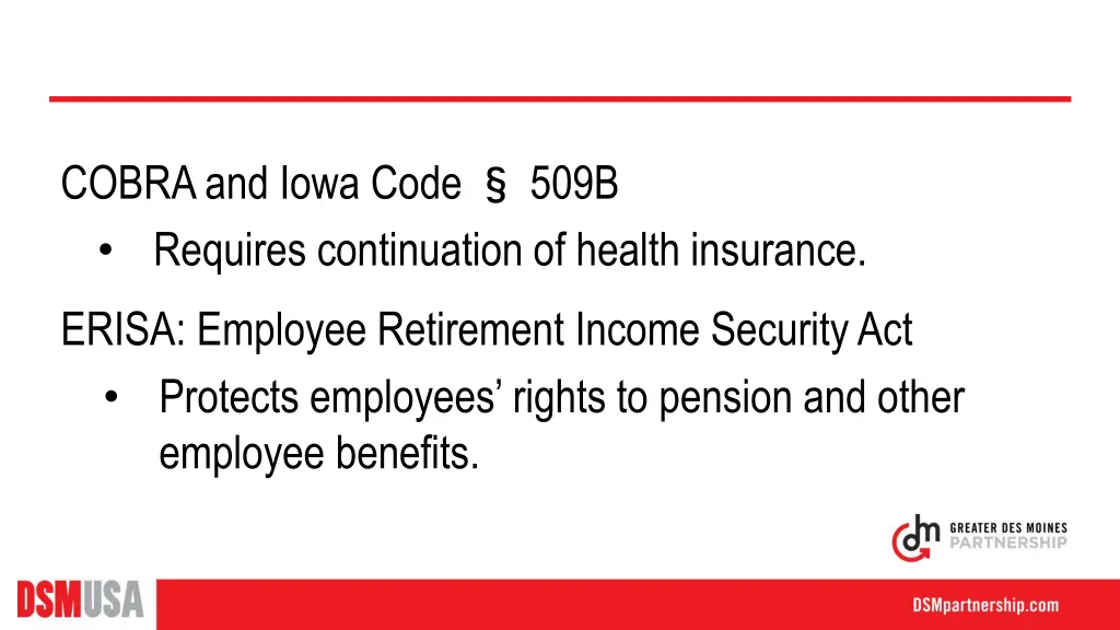 cobra and iowa code 509b requires continuation