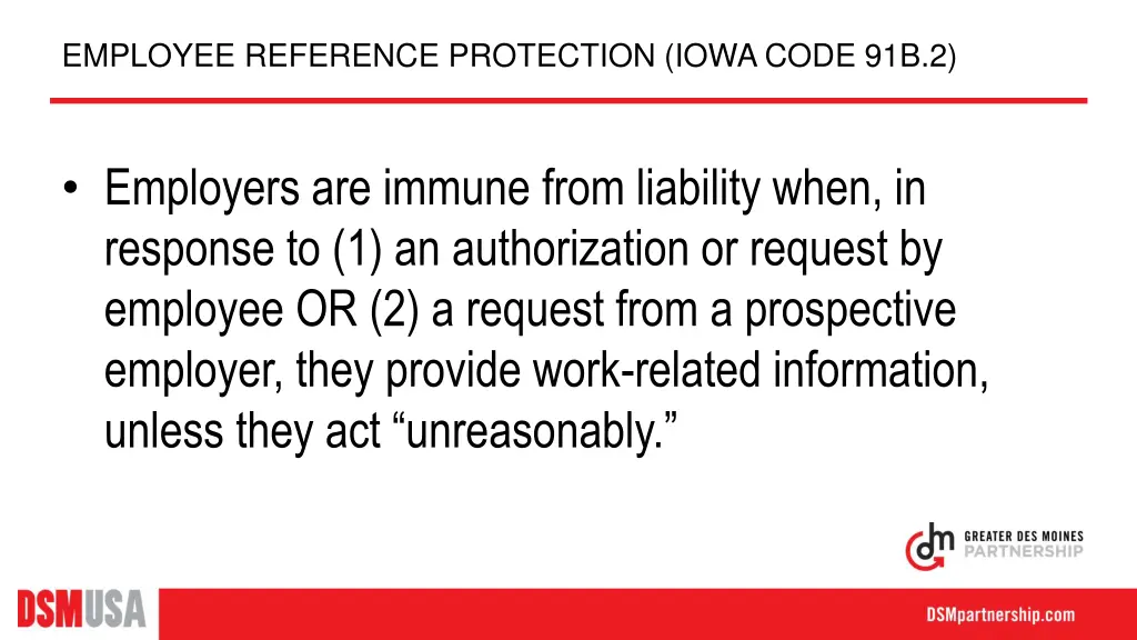 employee reference protection iowa code 91b 2