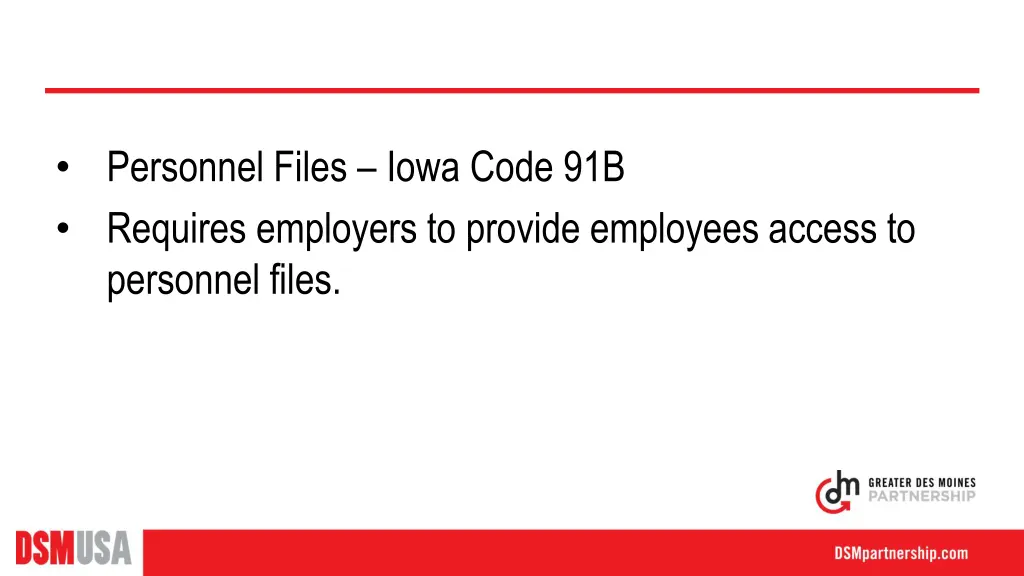 personnel files iowa code 91b requires employers