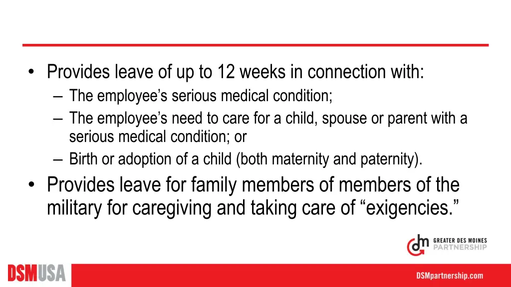 provides leave of up to 12 weeks in connection