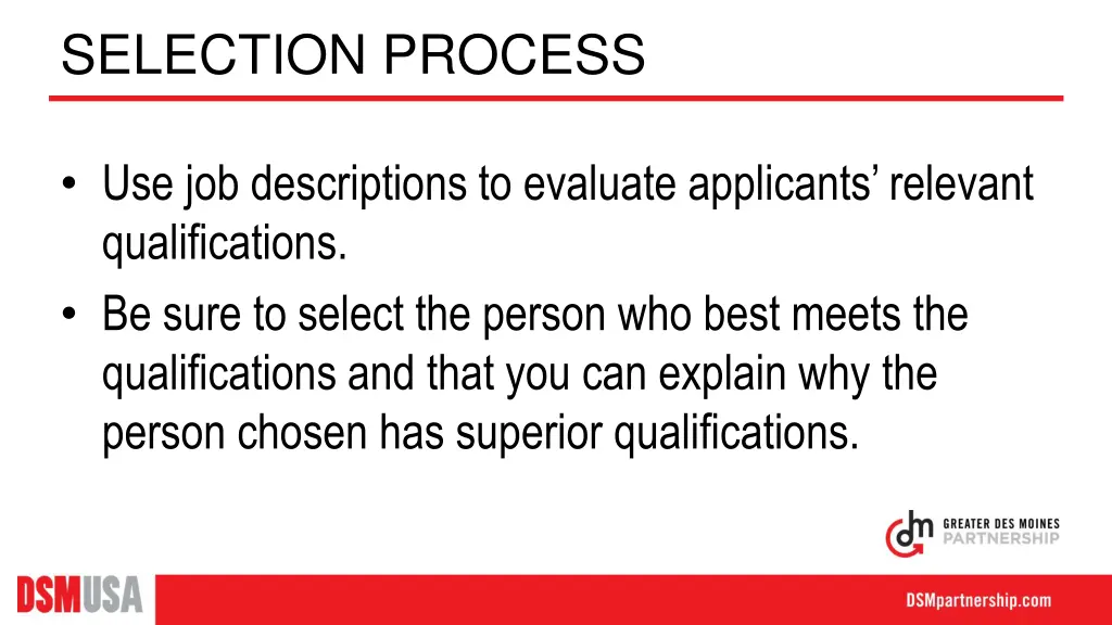 selection process