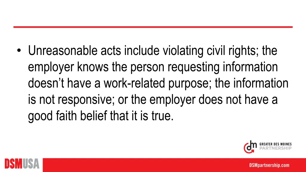 unreasonable acts include violating civil rights