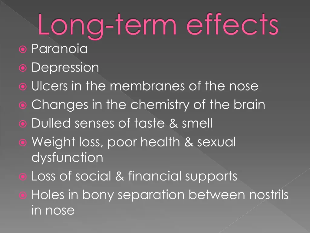 long term effects paranoia depression ulcers