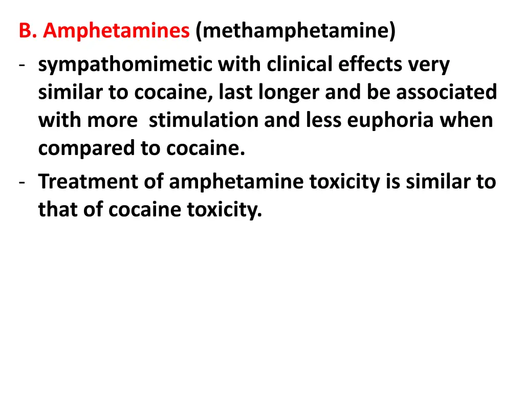 b amphetamines methamphetamine sympathomimetic