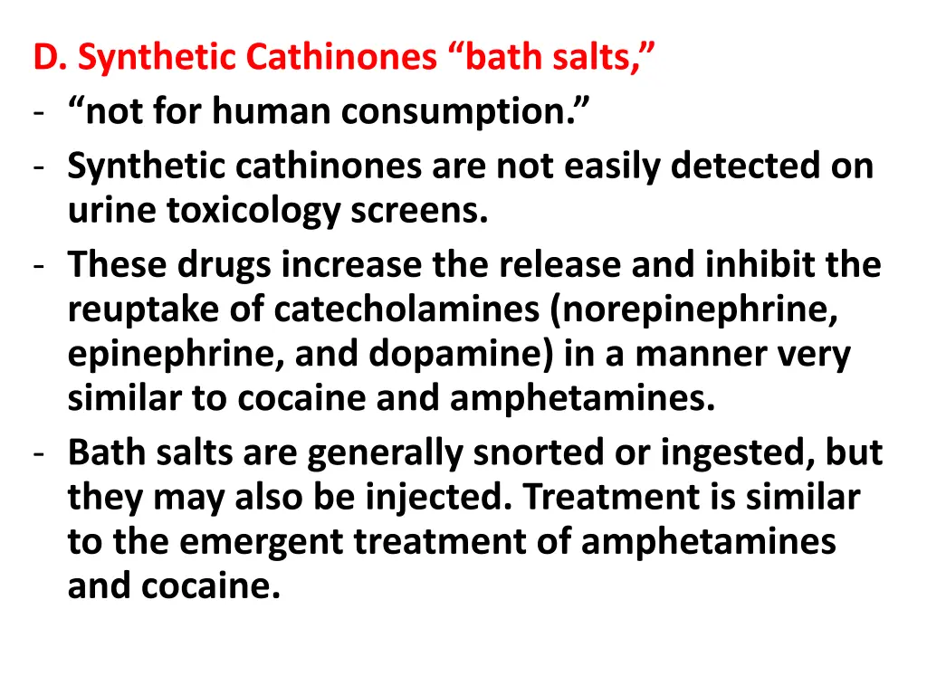 d synthetic cathinones bath salts not for human