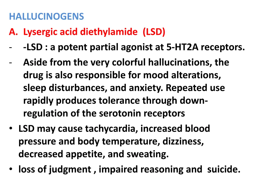 hallucinogens a lysergic acid diethylamide