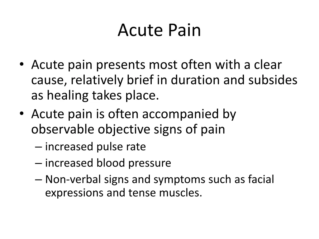 acute pain