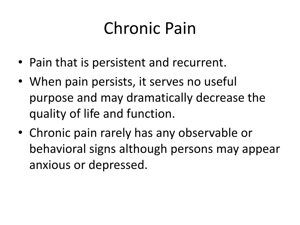 chronic pain