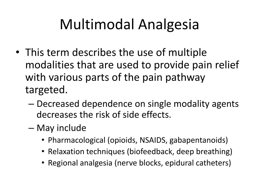 multimodal analgesia