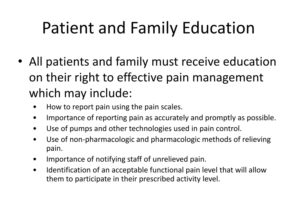 patient and family education