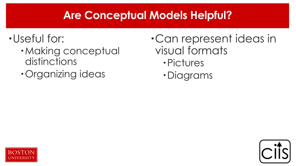 are conceptual models helpful