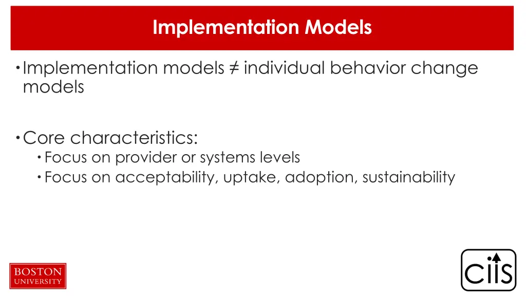 implementation models