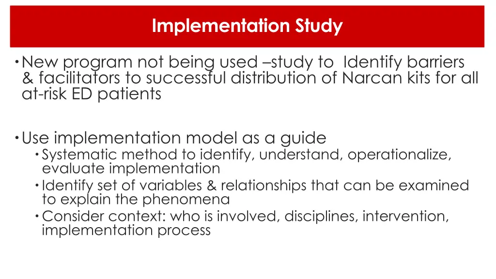 implementation study