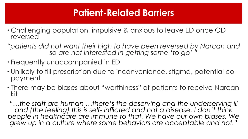 patient related barriers