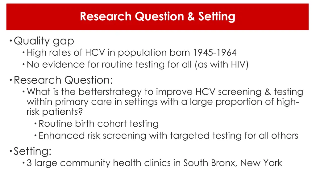 research question setting