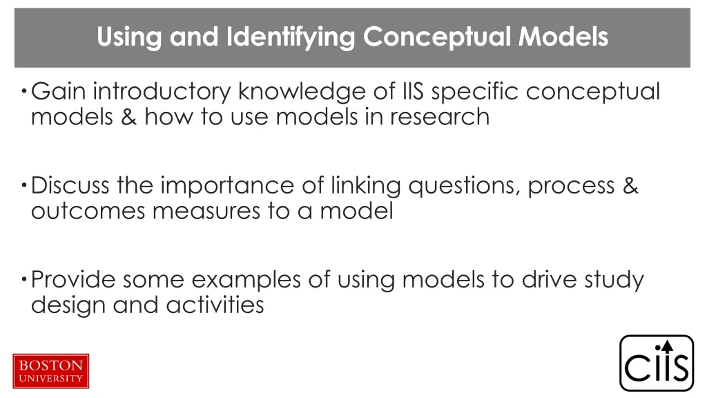 using and identifying conceptual models