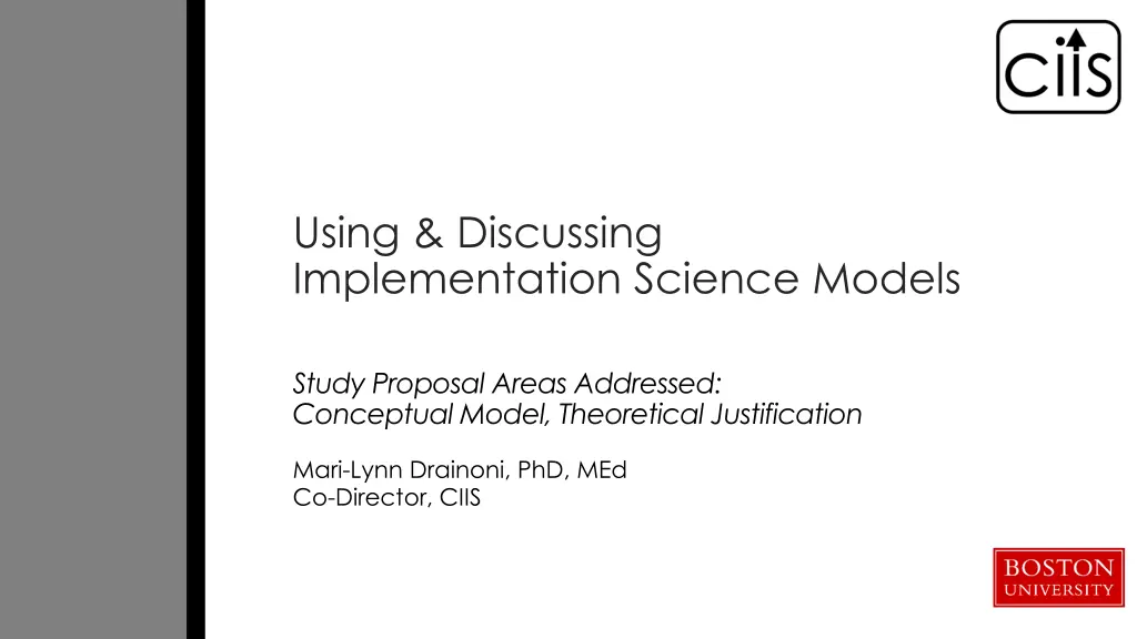 using discussing implementation science models