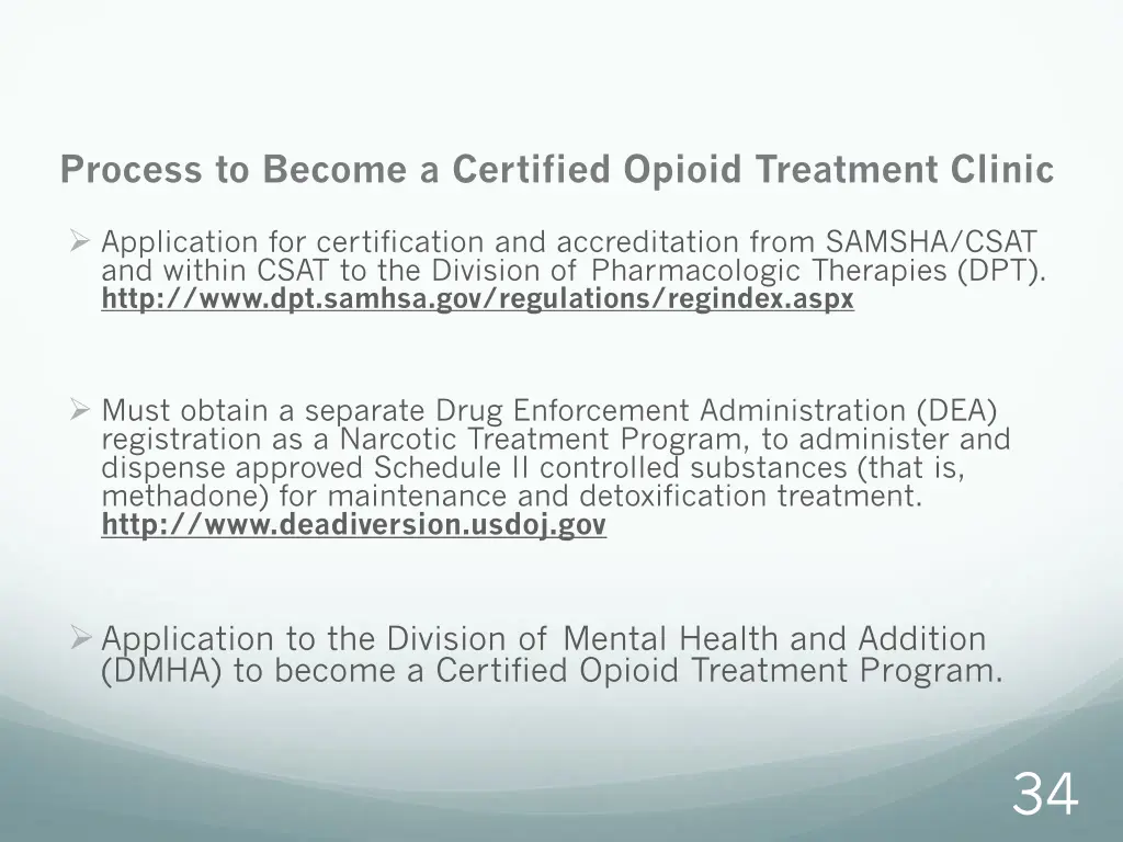 process to become a certified opioid treatment