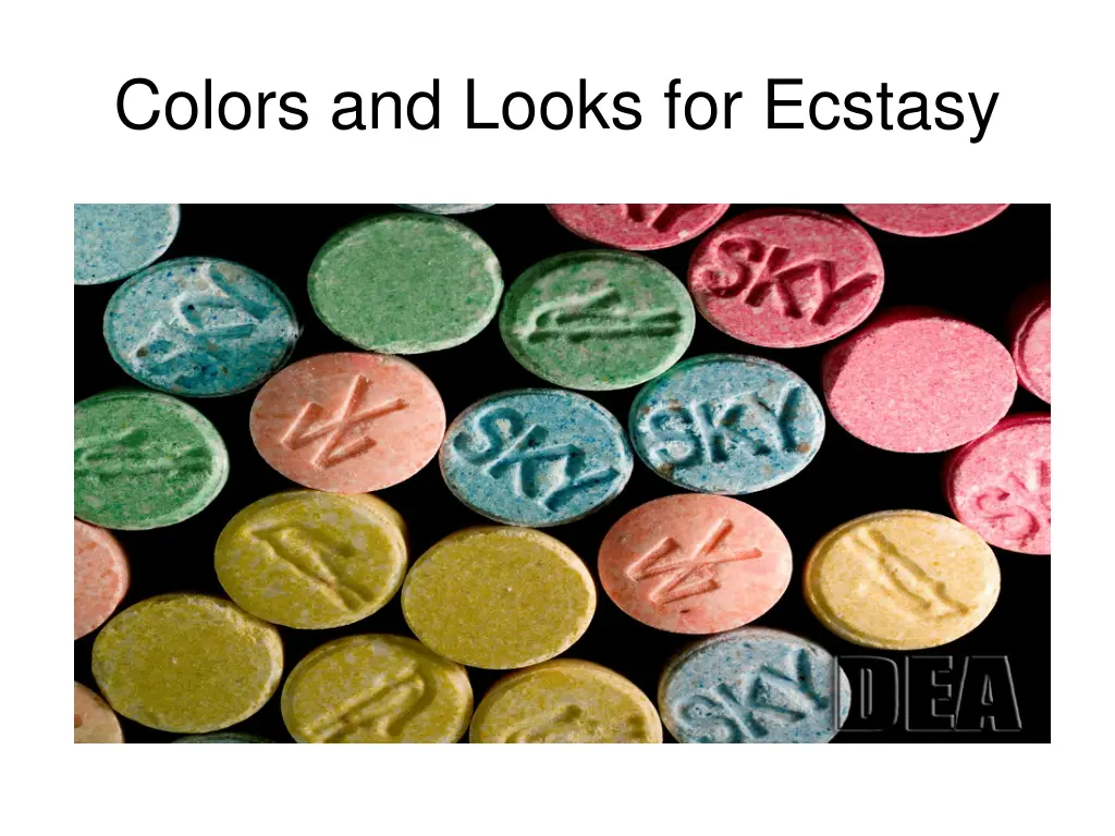 colors and looks for ecstasy