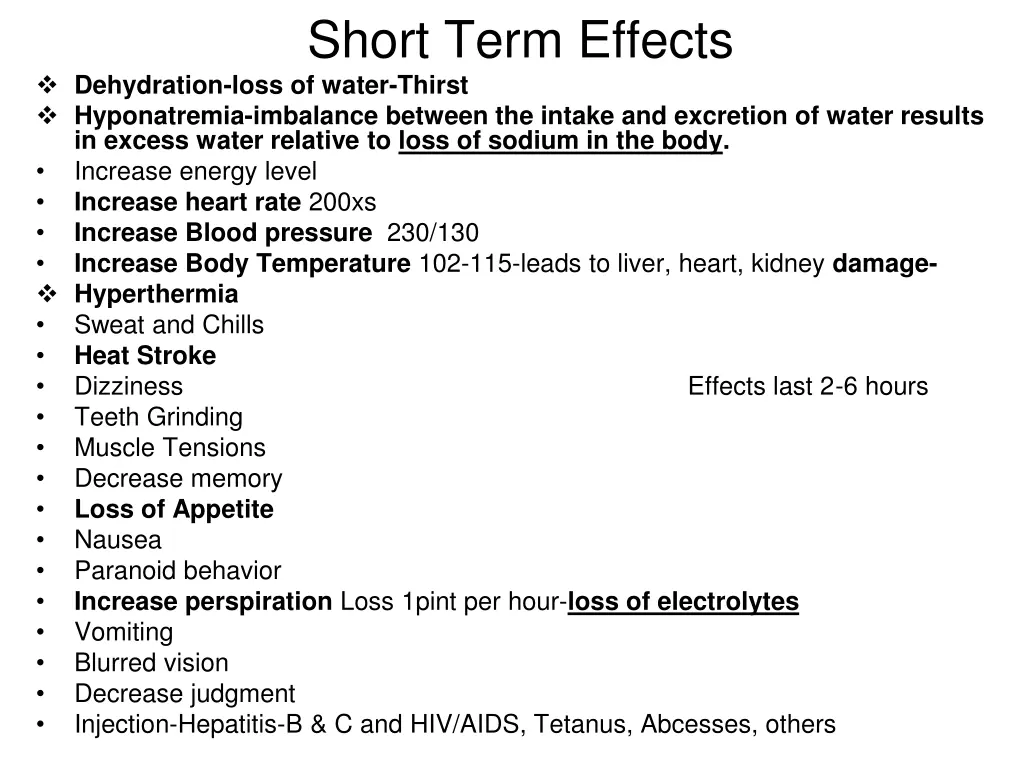 short term effects 3