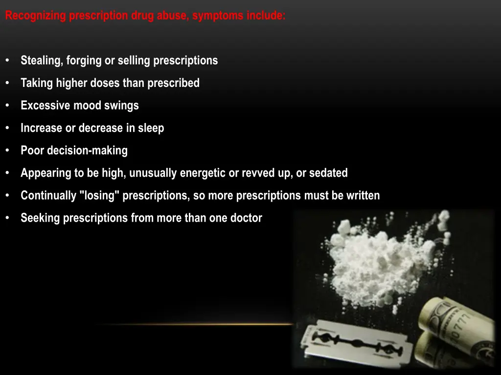 recognizing prescription drug abuse symptoms