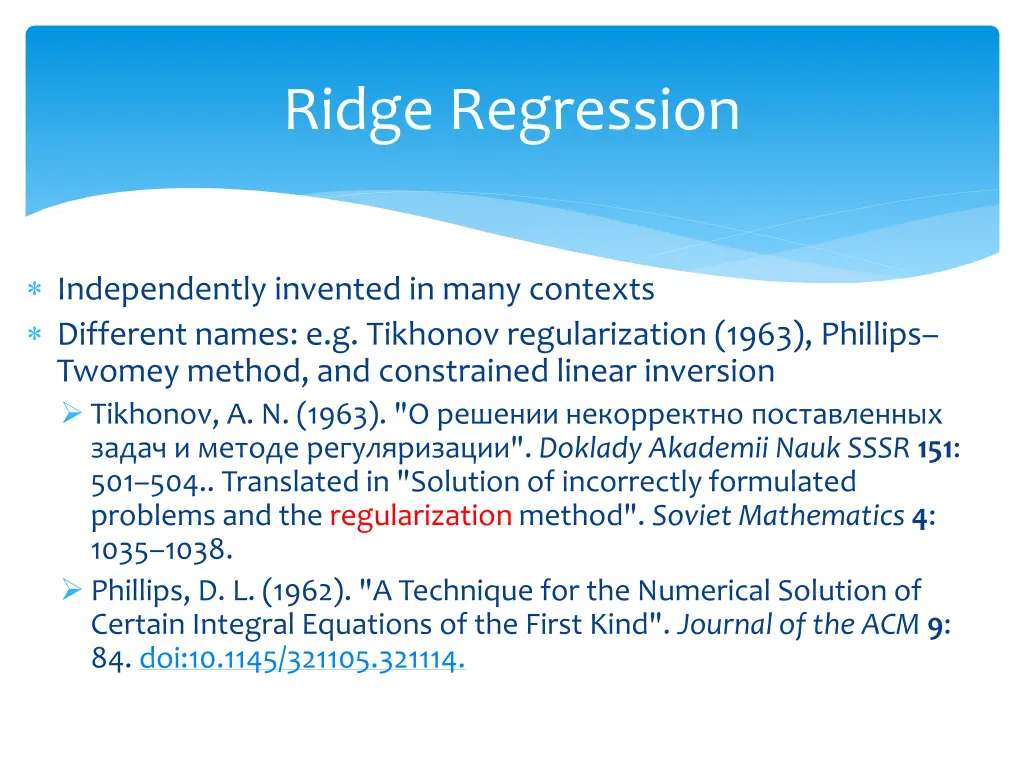 ridge regression