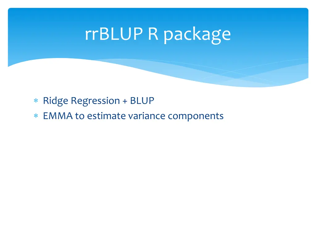 rrblup r package