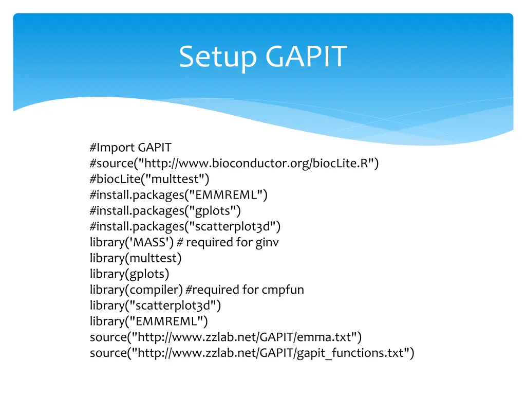 setup gapit