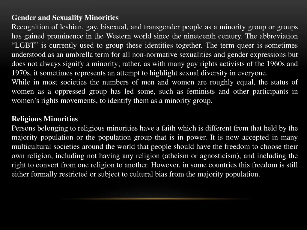 gender and sexuality minorities recognition