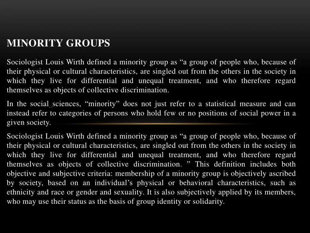 minority groups