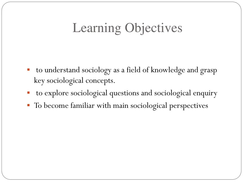 learning objectives