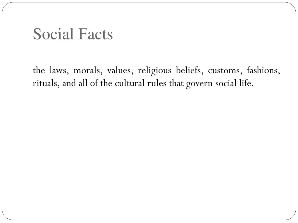 social facts