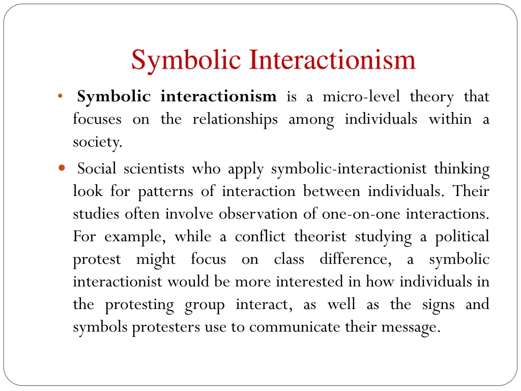 symbolic interactionism