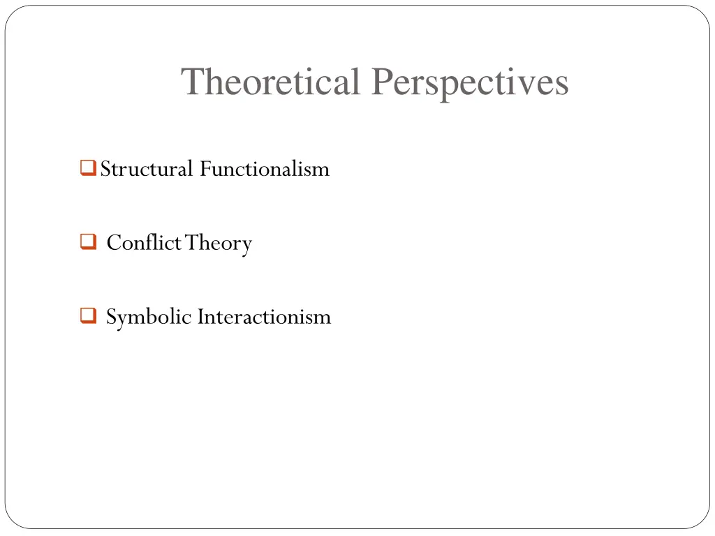 theoretical perspectives