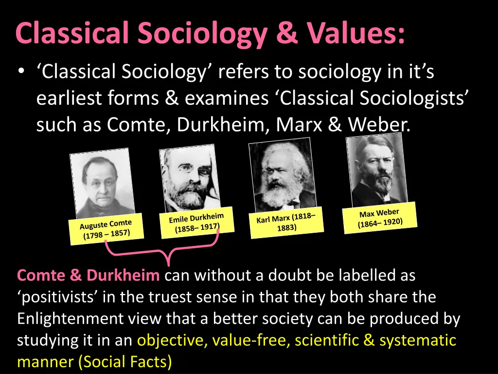 classical sociology values classical sociology