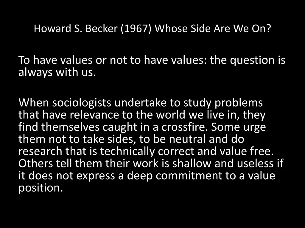 howard s becker 1967 whose side are we on