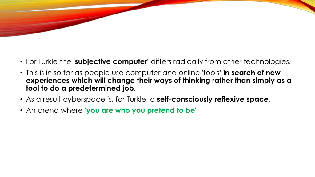 for turkle the subjective computer differs