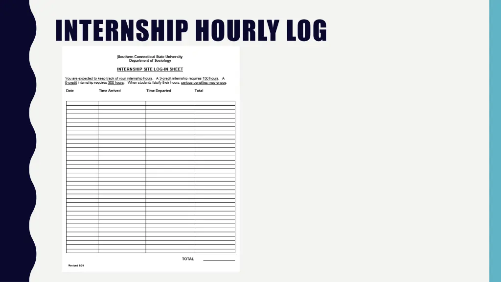 internship hourly log