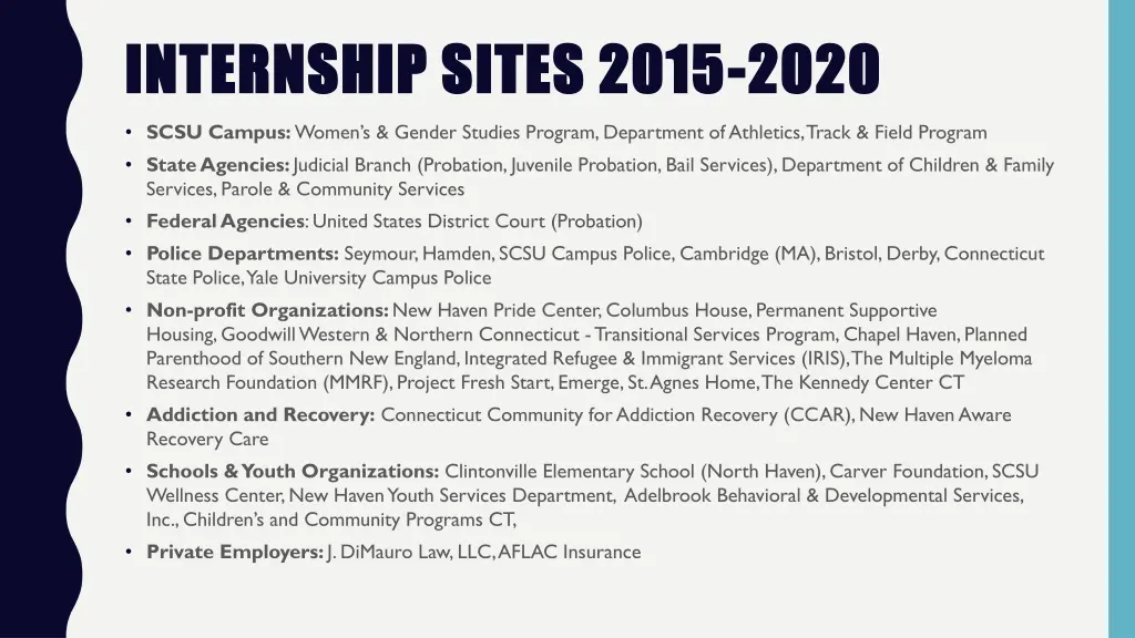 internship sites 2015 internship sites 2015 2020