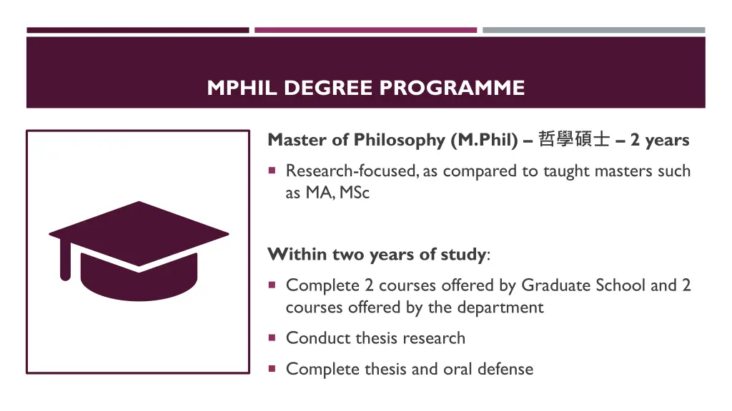 mphil degree programme