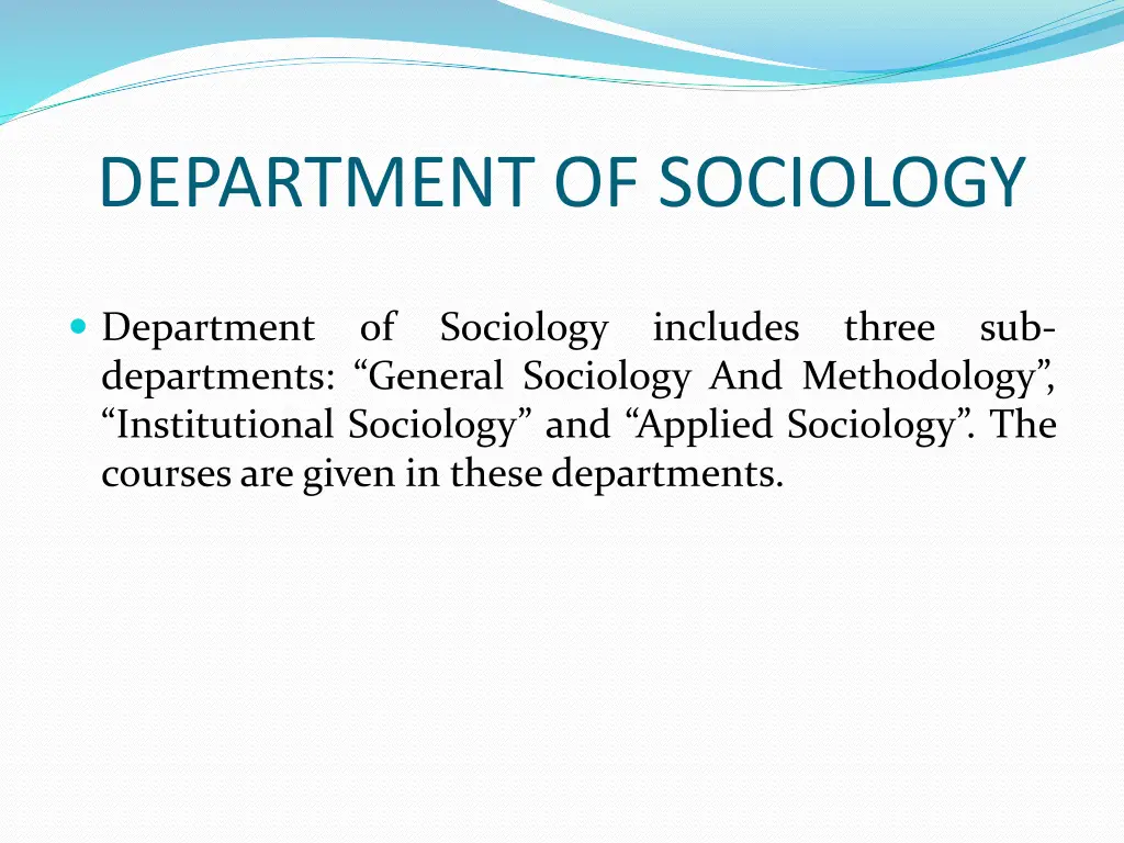 department of sociology 1