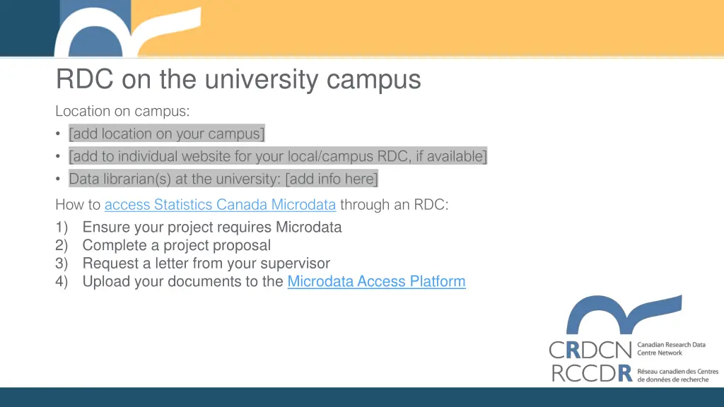 rdc on the university campus location on campus