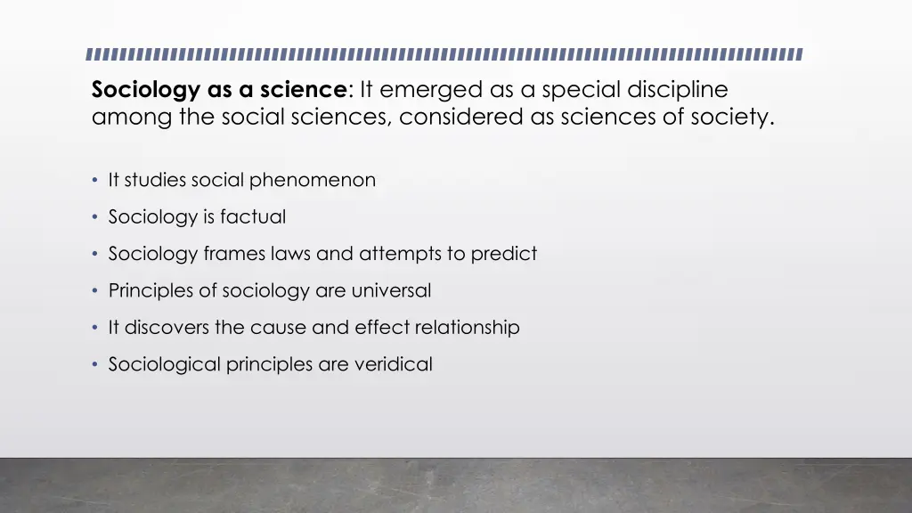 sociology as a science it emerged as a special