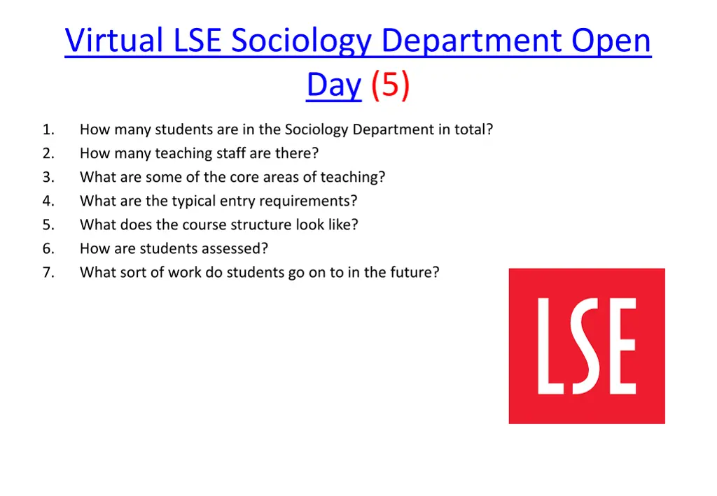 virtual lse sociology department open day 5