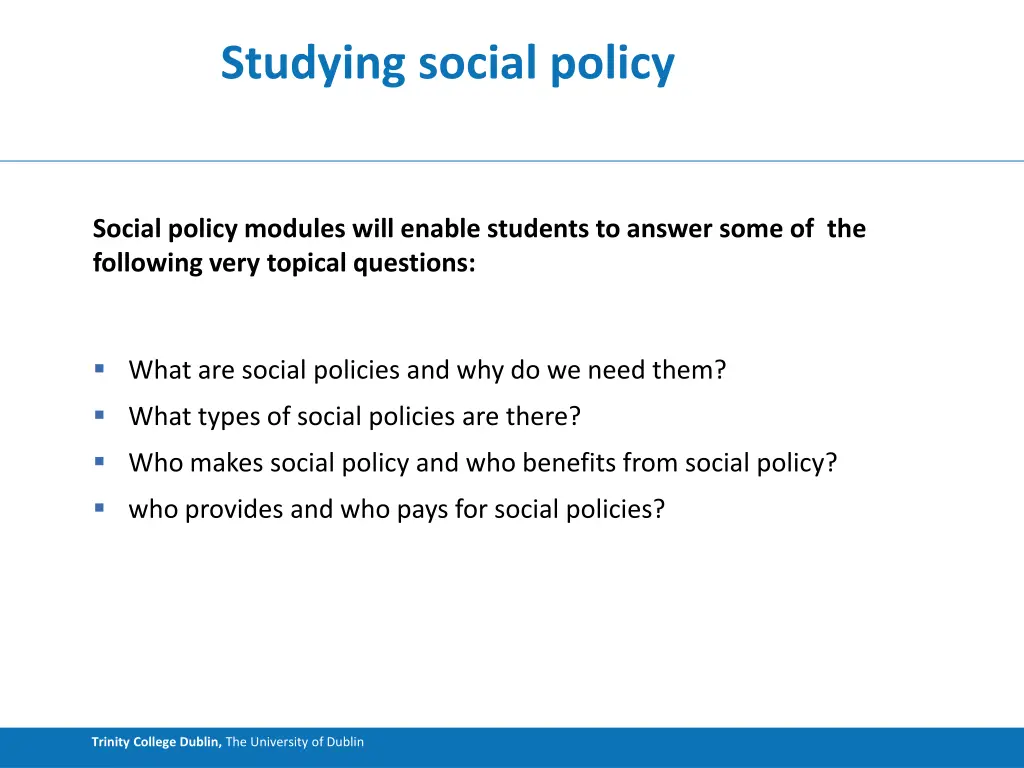 studying social policy