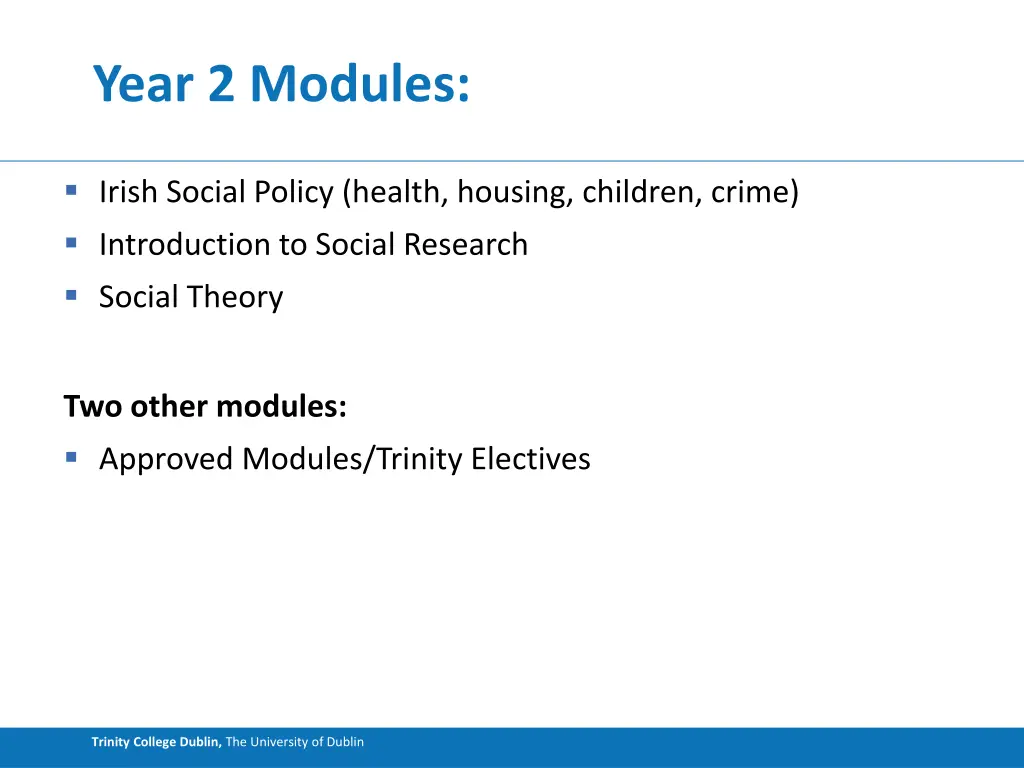 year 2 modules