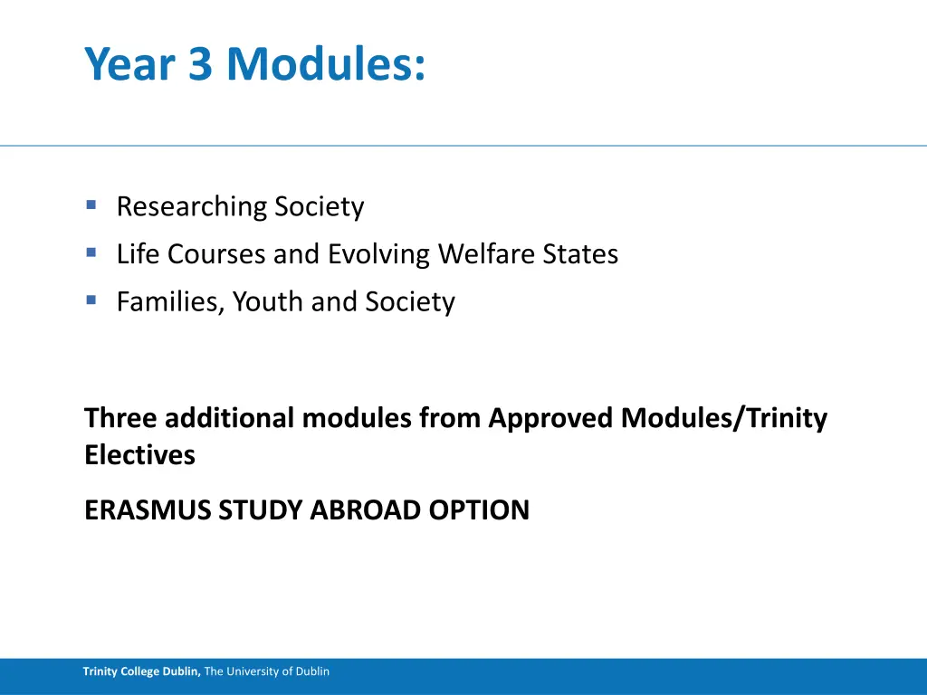 year 3 modules